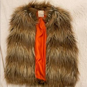 Urban outfitters brown faux fur vest